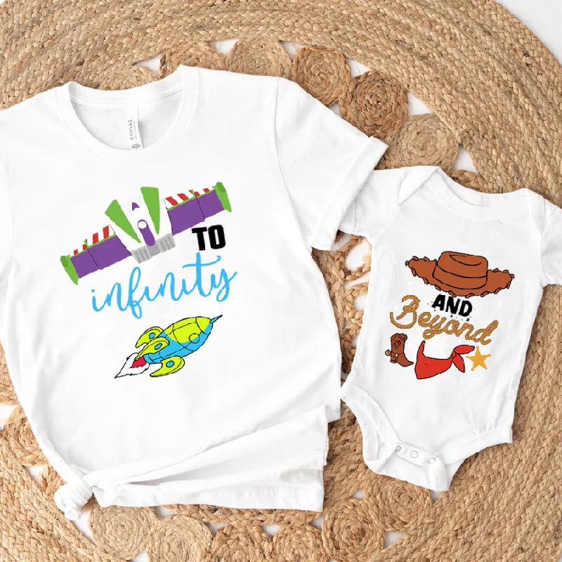 While Supplies Last To Infinity & Beyond Matching White T-shirt & Baby Vest