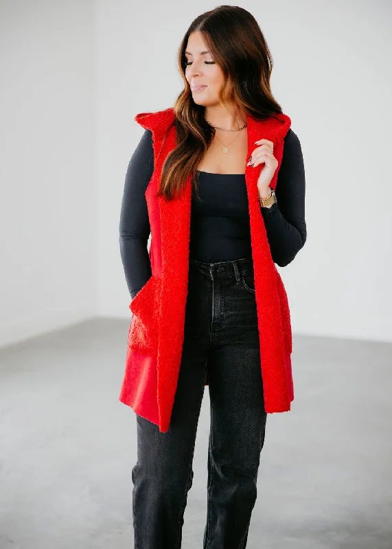Deep Savings Nylah Faux Suede Hooded Vest