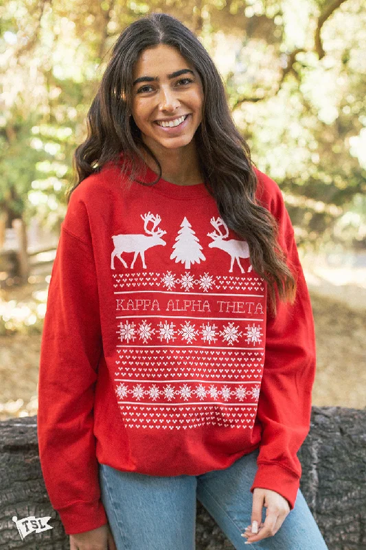 Big Savings Kappa Alpha Theta Holiday Sweater Crewneck
