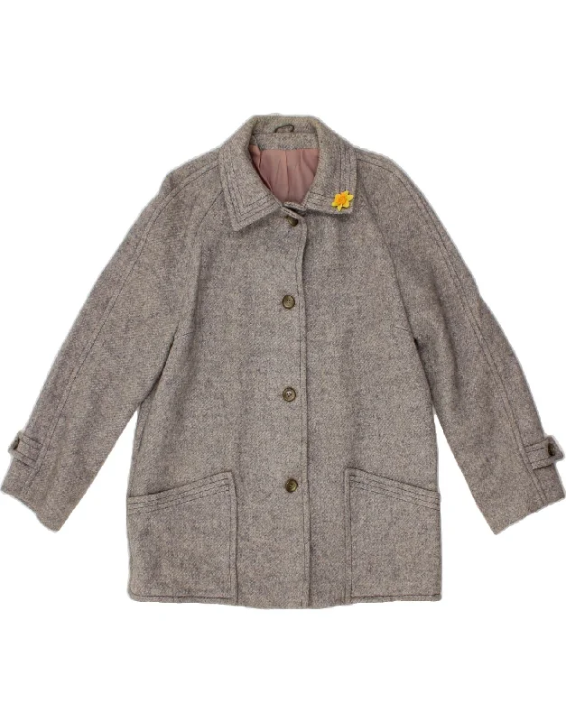 Customer Appreciation Sale VINTAGE Womens Overcoat UK 14 Medium Grey Wool