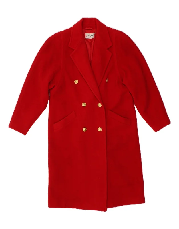 The Best Prices WINDSMOOR Womens Double Breasted Coat UK 12 Mediium Red Wool