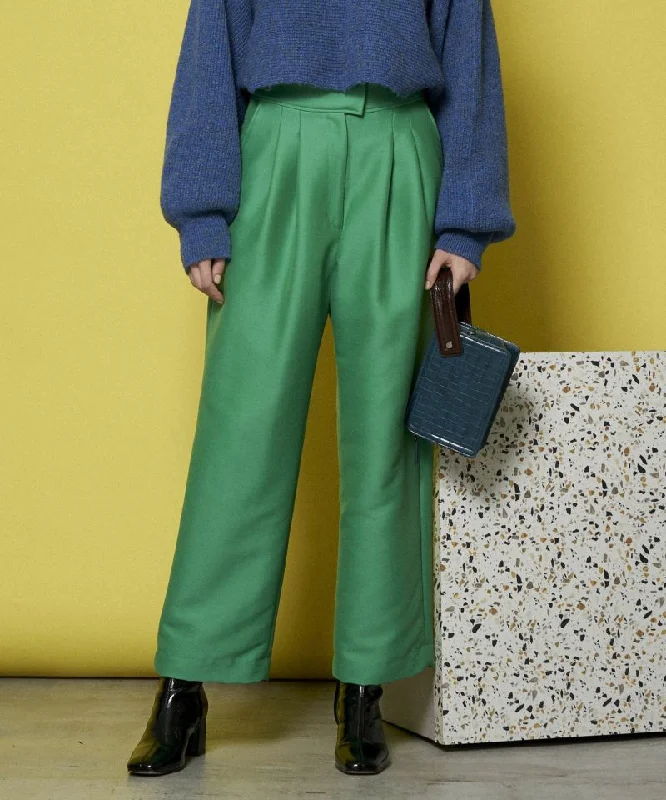 Closeout [SALE] T/W Two TUCK WIDE STRAIGHT TAPERED PANTS
