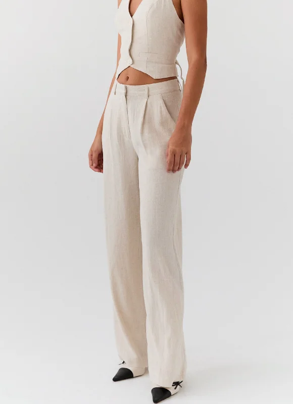 Anniversary Sale Heatwave Linen Pants - Oatmeal