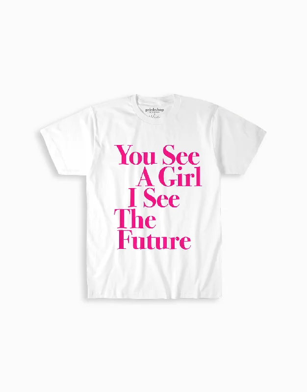 Weekend Bargains to Snag You See A Girl: Toddler & Youth Tee - White/Pink