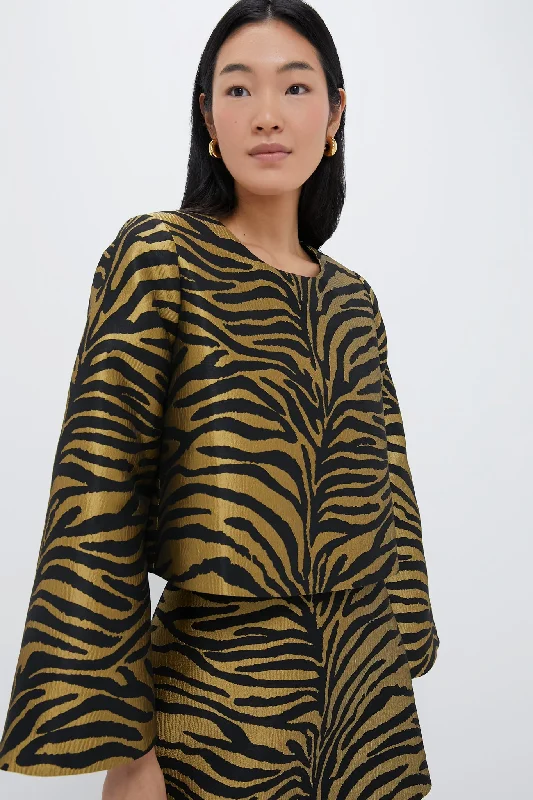 Unbeatable Deal Tiger Jacquard Maxine Top