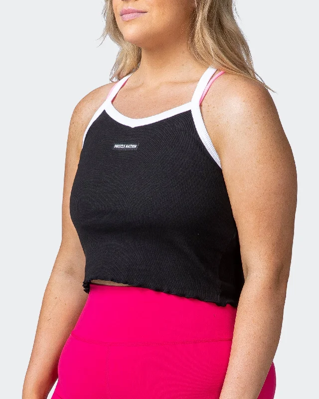 Weekend Steals Await Ripple Strappy Tank - Black